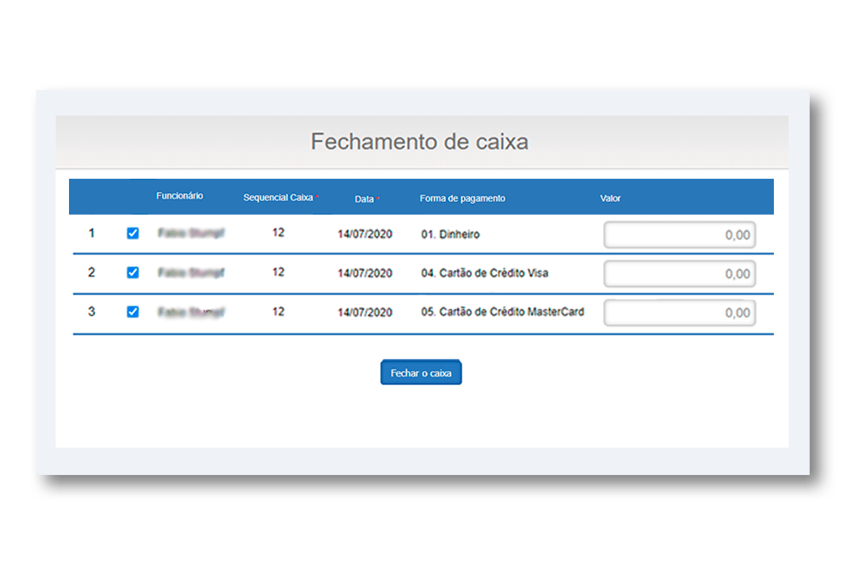 Fechamento de Caixa Cego PDV